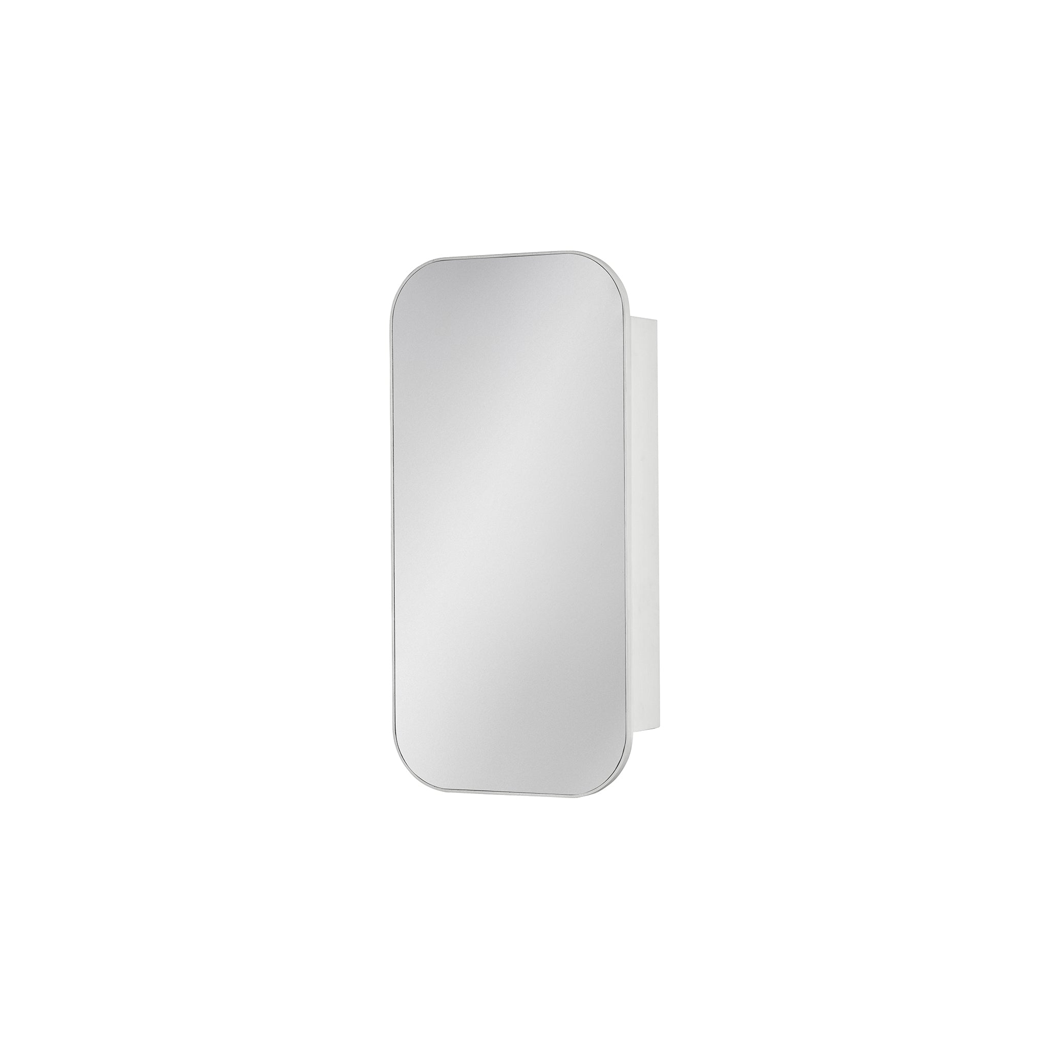 Ballerina 19" Mirrored Cabinet, 1 Door, Polar Oak