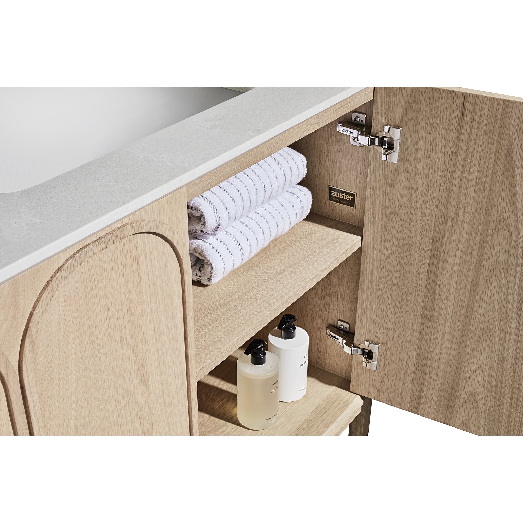 Blossom 60" Bathroom Vanity Cabinet with legs, 3 Doors, Blonde Oak