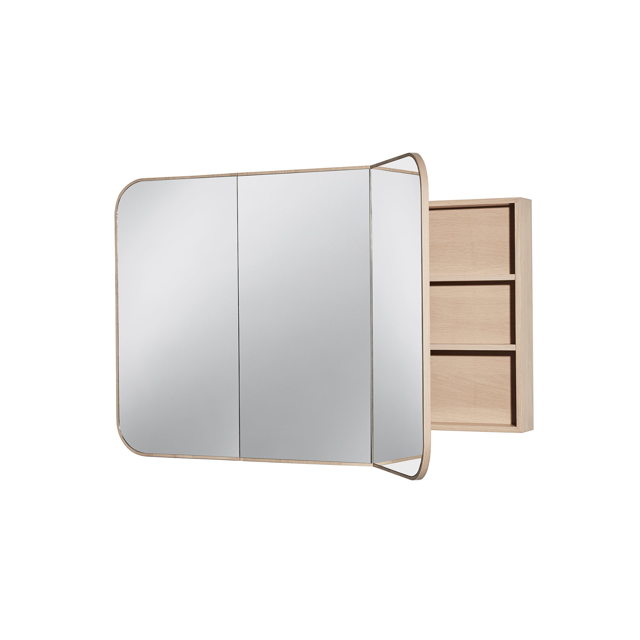 Blossom 60" Mirrored Cabinet, 3 Doors, Blonde Oak