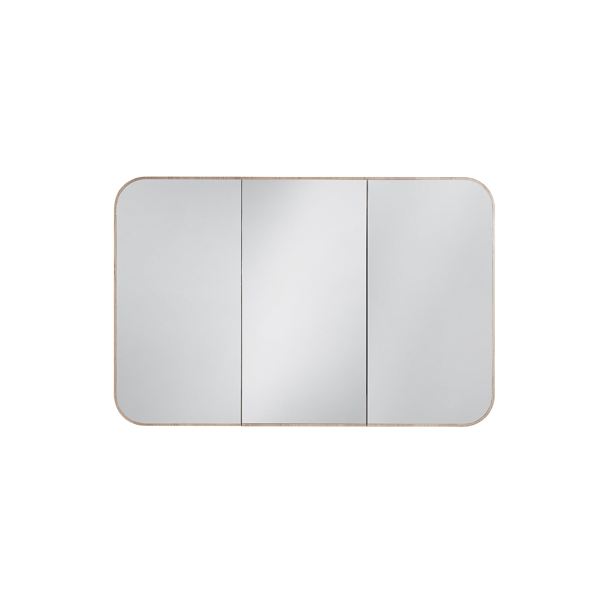 Blossom 60" Mirrored Cabinet, 3 Doors, Blonde Oak