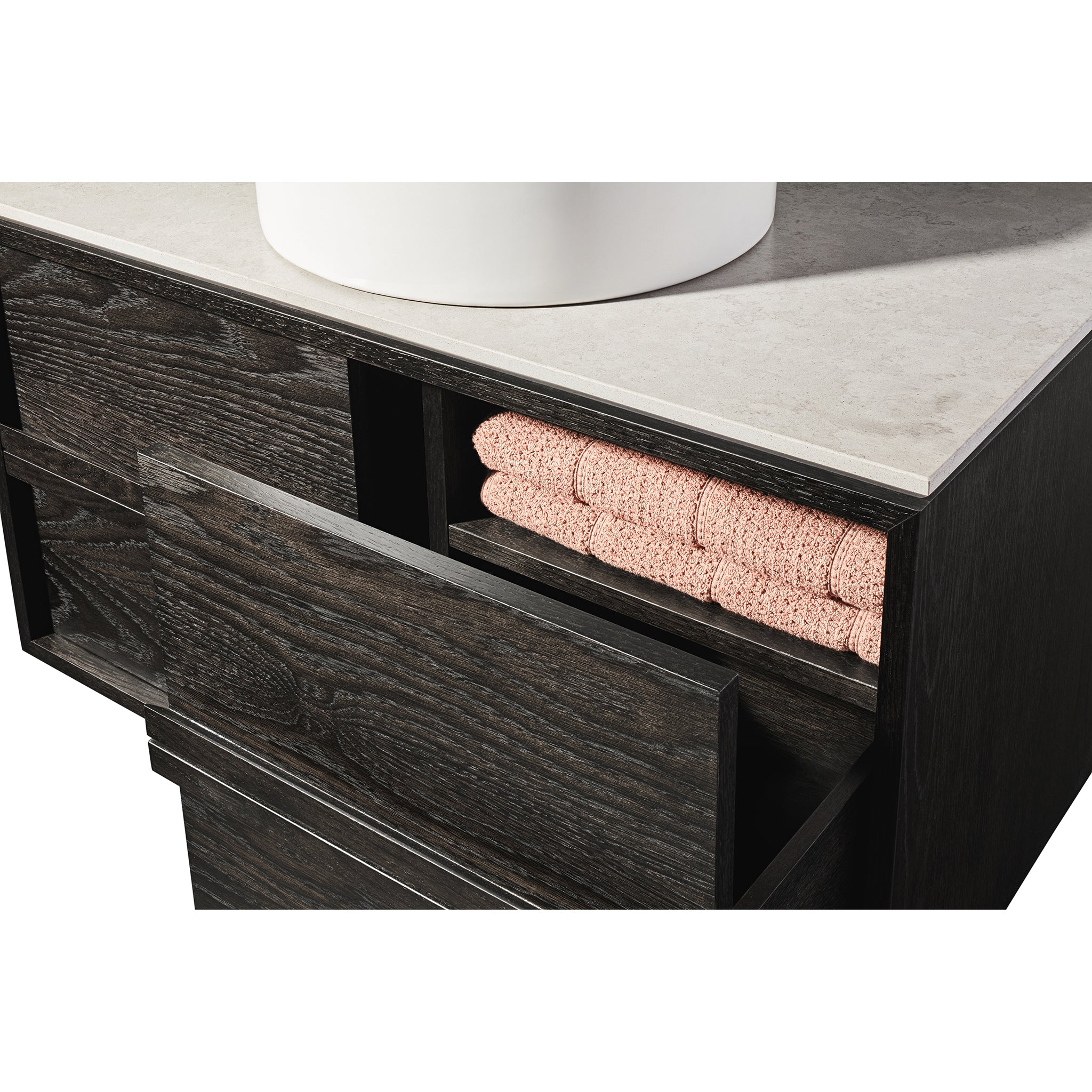 Butterfly 36" Wall Hung Bathroom Vanity Cabinet, 2 Drawers, Pony Oak