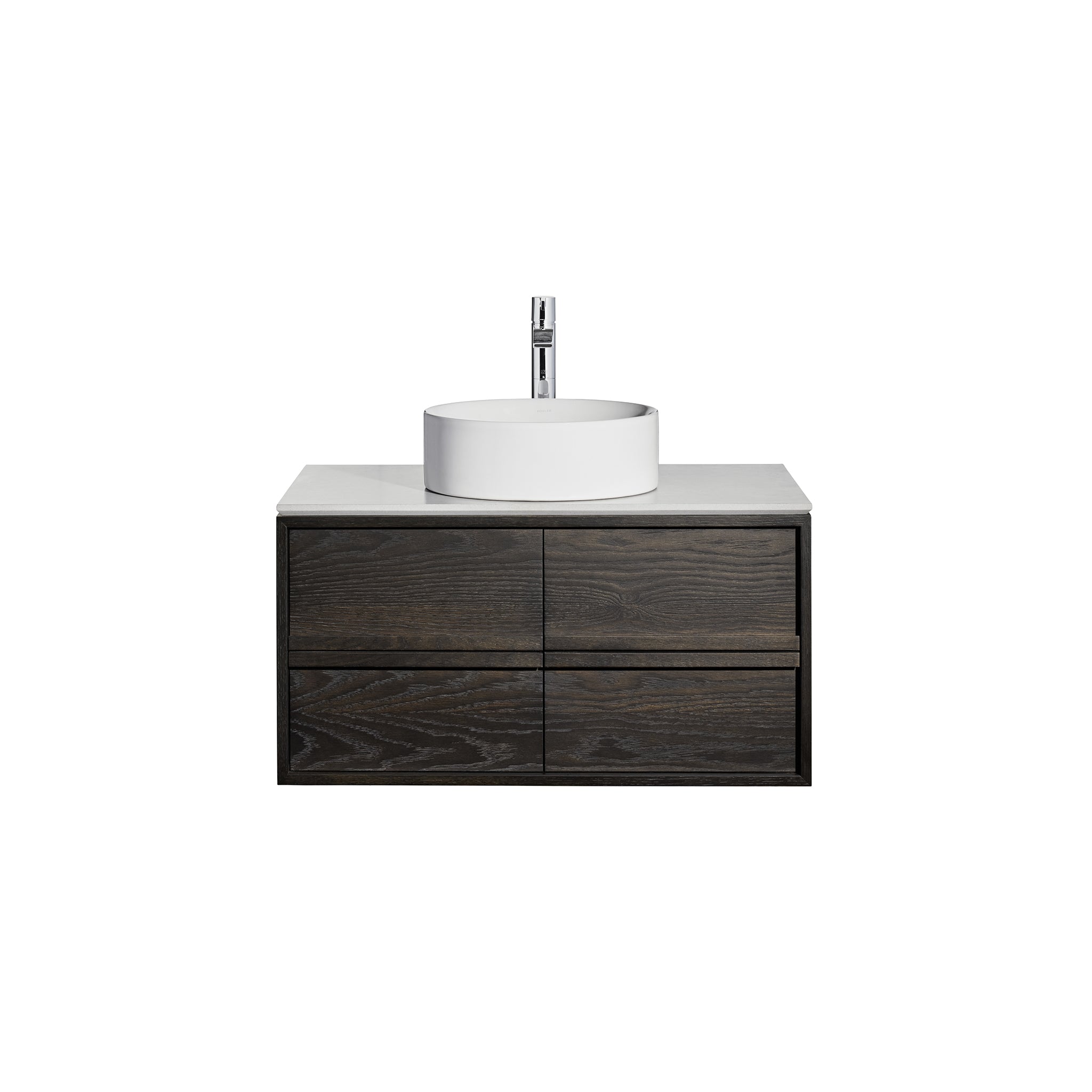 Butterfly 36" Wall Hung Bathroom Vanity Cabinet, 2 Drawers, Pony Oak