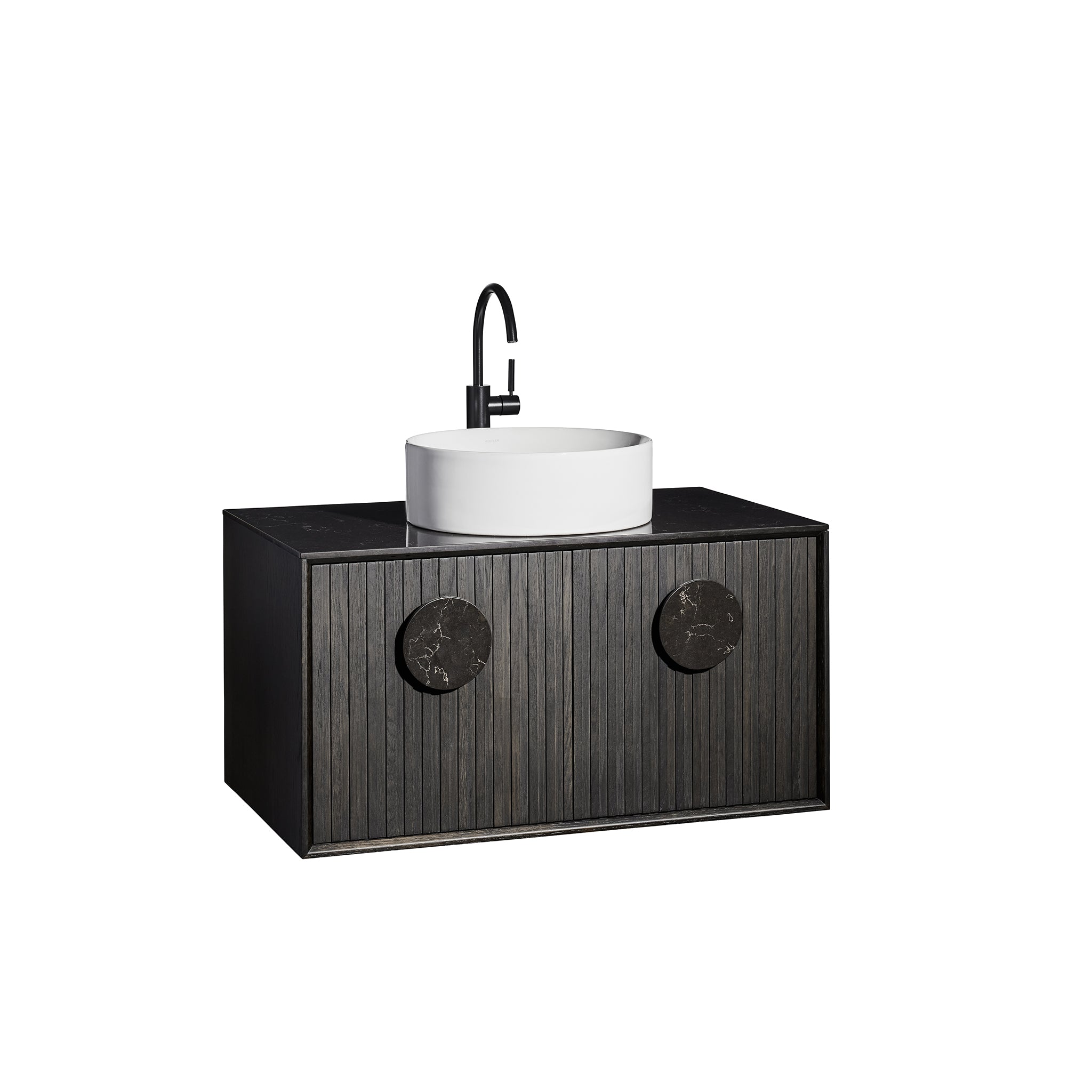 Halo 36" Wall Hung Bathroom Vanity Cabinet, 2 Drawers, Pony Oak