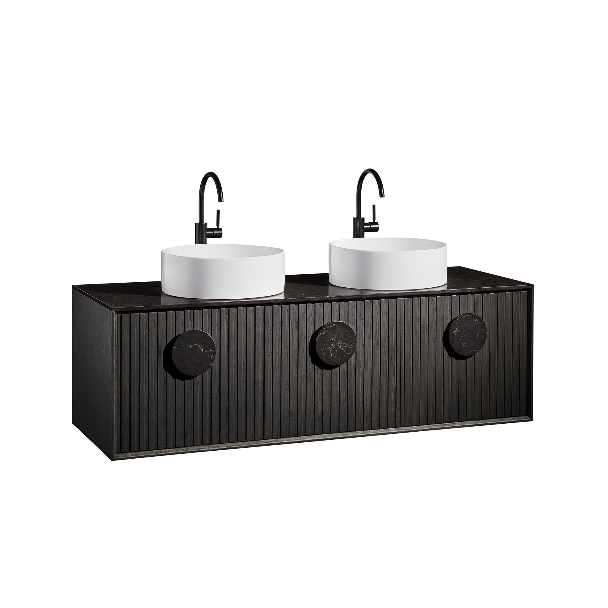 Halo 60" Wall Hung Bathroom Vanity Cabinet, 3 Drawers, Pony Oak