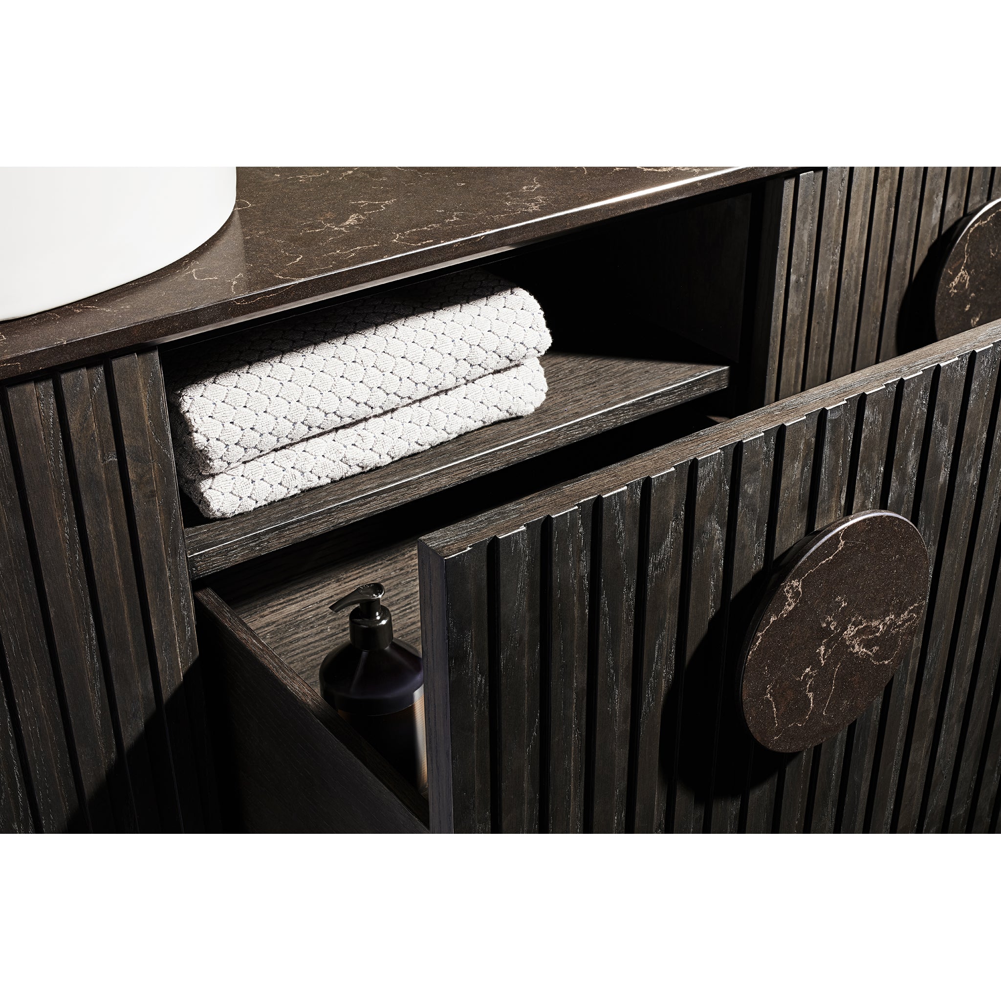 Halo 60" Wall Hung Bathroom Vanity Cabinet, 3 Drawers, Pony Oak