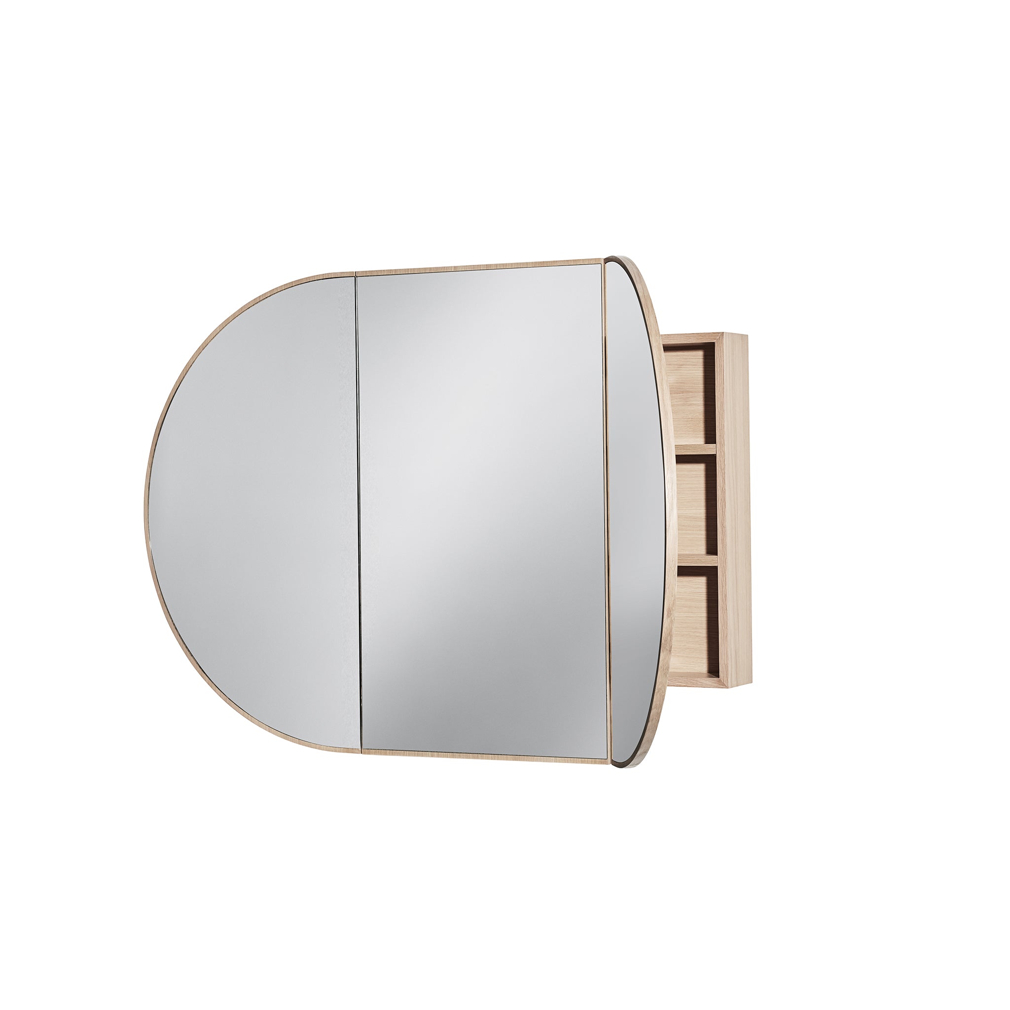Halo 60" Mirrored Cabinet, 3 Doors, Blonde Oak