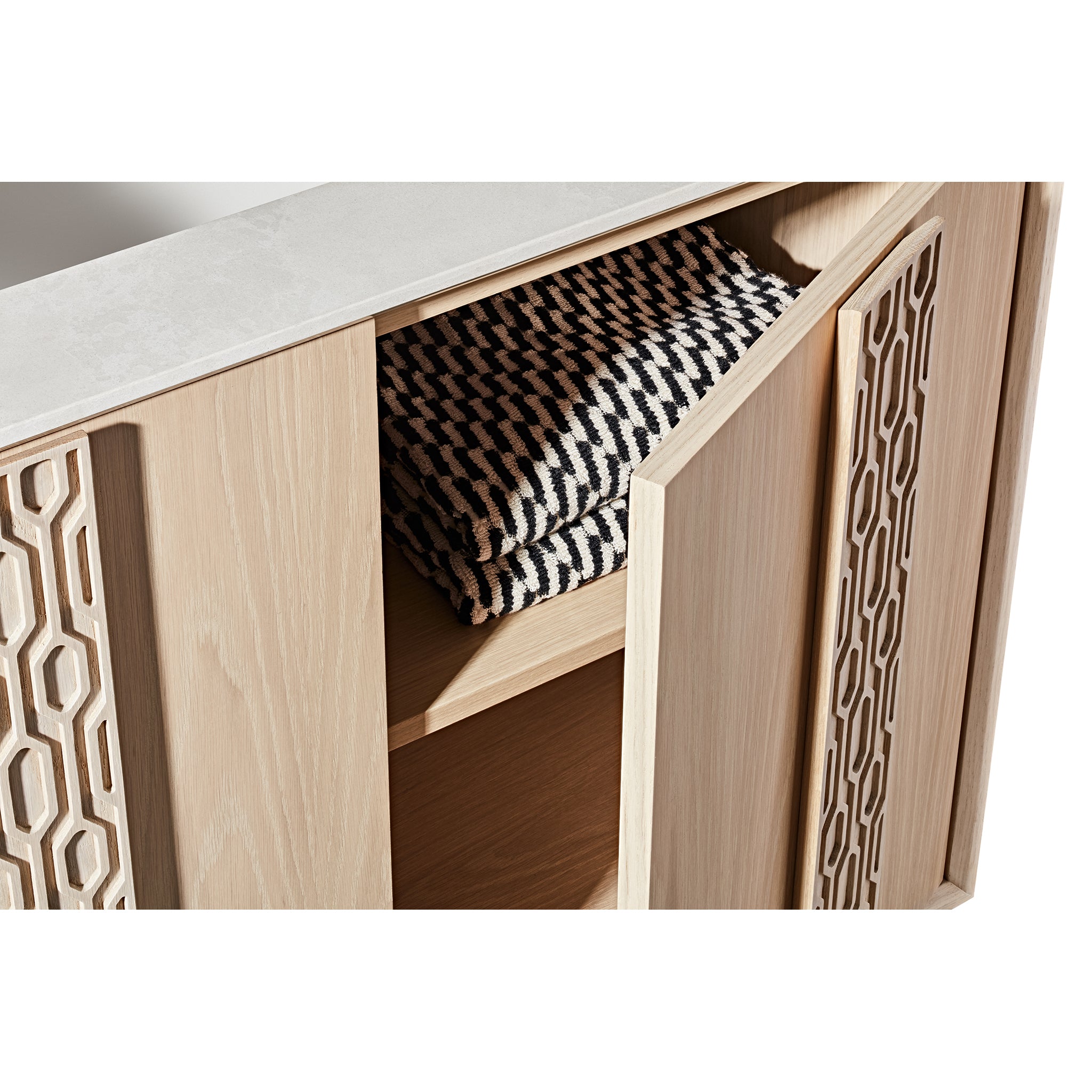 Interlace 36" Bathroom Vanity Cabinet, 2 Doors, Blonde Oak