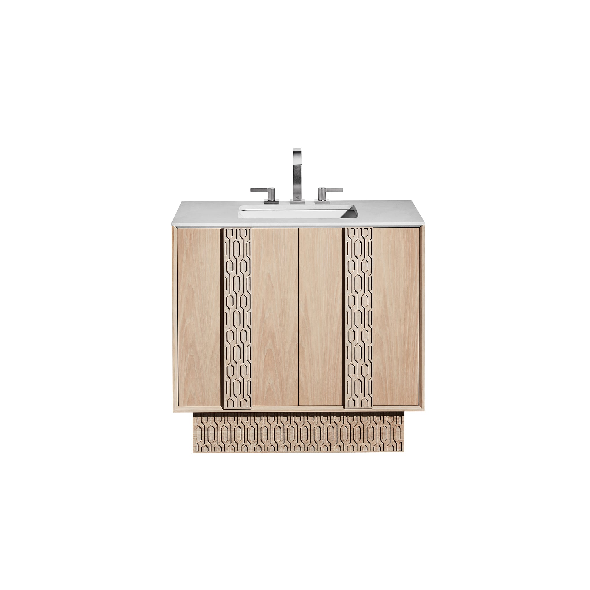 Interlace 36" Bathroom Vanity Cabinet, 2 Doors, Blonde Oak
