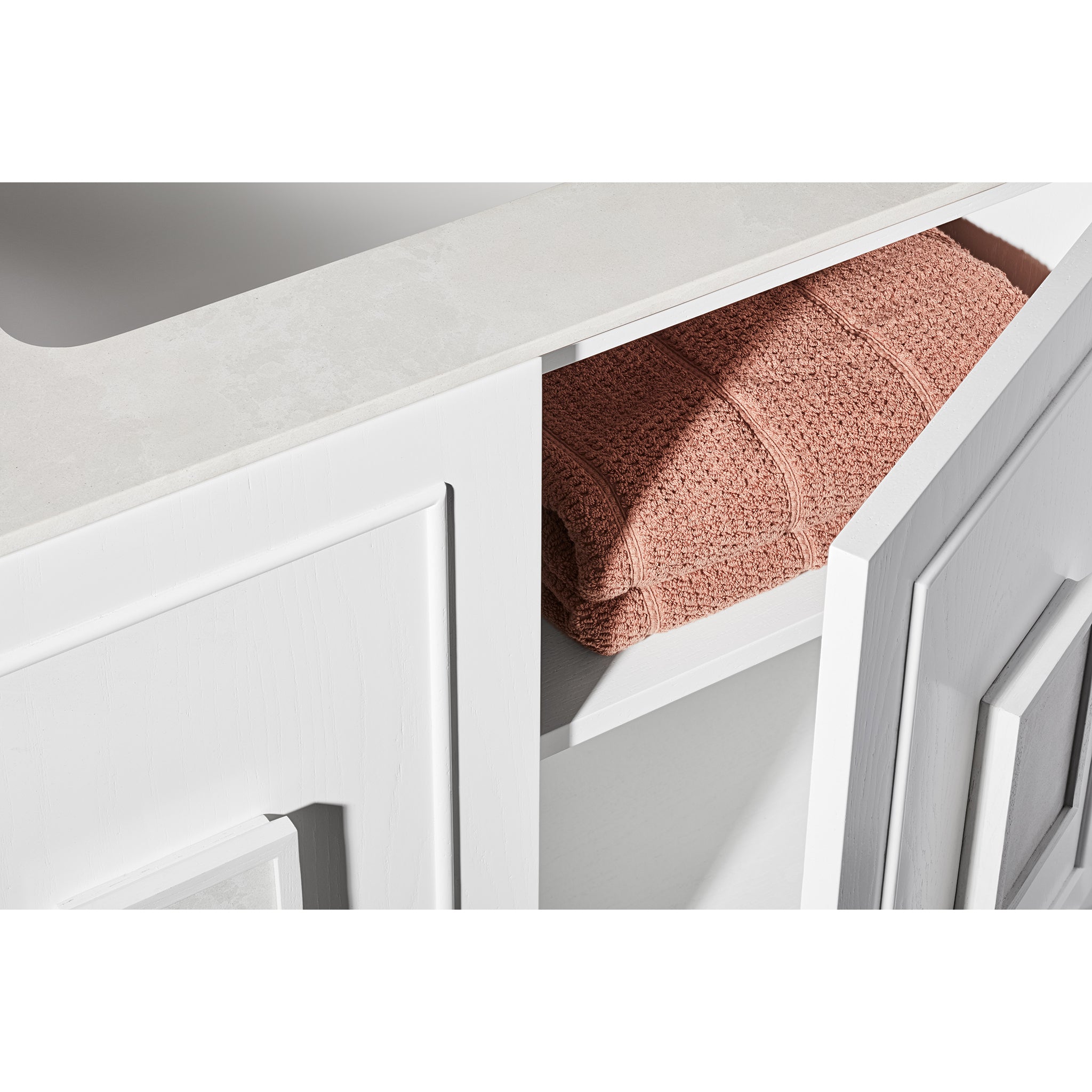 Victoria 36" Bathroom Vanity Cabinet with legs, 2 Doors, Polar Oak