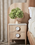 Victoria 2 Drawer Marble Nightstand